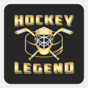 Eishockey Spieler Stick Team Sport Puck Geschenk I Quadratischer Aufkleber