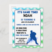 Eishockey-Spieler Thema Einladung Postkarte (Vorne/Hinten)