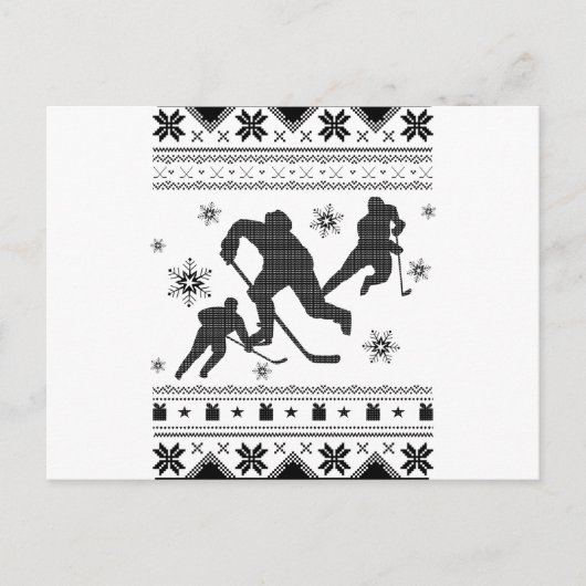 Eishockey-Spieler Uggy Weihnachten | Hockey-Gesche Postkarte (Vorderseite)