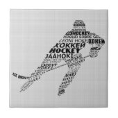 Eishockey Sprachen Text Art Tile Fliese (Vorderseite)