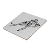 Eishockey Sprachen Text Art Tile Fliese (Seite)