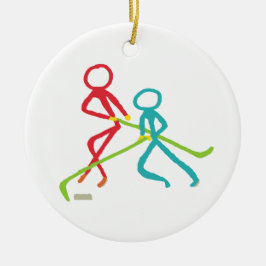 Eishockey Stickmen Keramik Ornament