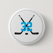 Eishockey Sticks Puck Player Nummer Team Color Button (Vorderseite)