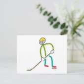 Eishockey-Stockmann Postkarte (Stehend Vorderseite)
