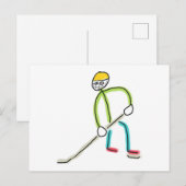 Eishockey-Stockmann Postkarte (Vorne/Hinten)