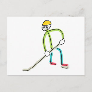 Eishockey-Stockmann Postkarte