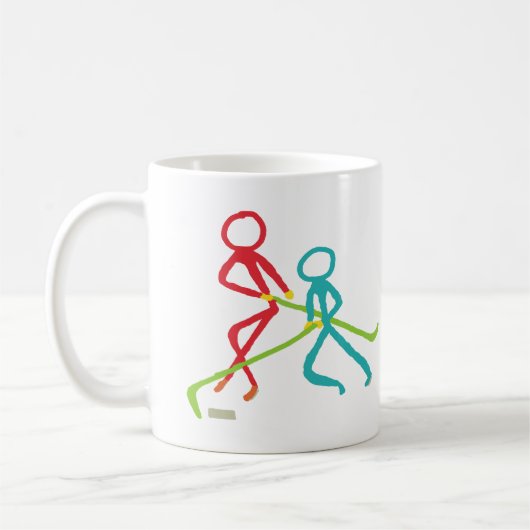 Eishockey-Stockmänner Kaffeetasse (Links)