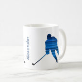 Eishockey-Tasse Silhouette blau Kaffeetasse (VorderseiteRechts)