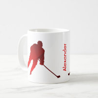 Eishockey Tasse Silhouette Rot