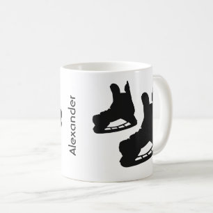 Eishockey-Tasse Skate Paare Schwarz-weiß Kaffeetasse