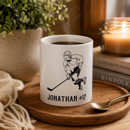 Eishockey Team Player Monogram Kaffeetasse