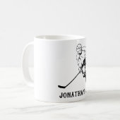 Eishockey Team Player Monogram Kaffeetasse (Vorderseite Links)