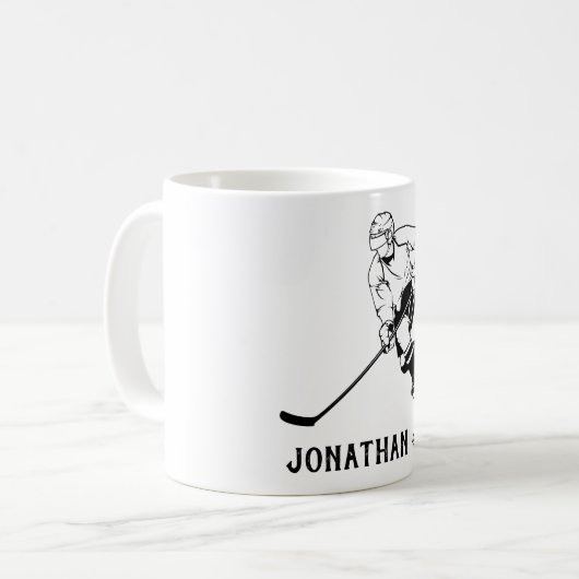 Eishockey Team Player Monogram Kaffeetasse (Vorderseite Links)