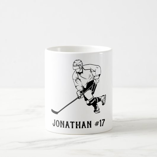 Eishockey Team Player Monogram Kaffeetasse (Mittel)