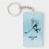Eishockey Team Player Monogram Schlüsselanhänger (Vorderseite)