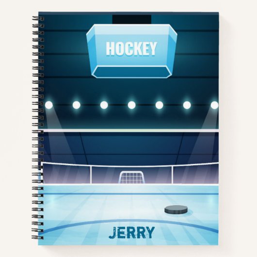 Eishockey-Thema Personalisiertes Notebook Notizblock (Vorderseite)