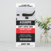 Eishockey-Ticket Geburtstag Einladung (Stehend Vorderseite)