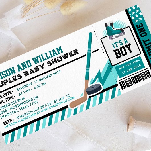 Eishockey Ticket Pass Kinderdusche Einladung
