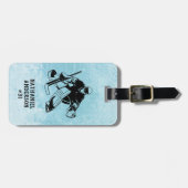 Eishockey-Torhüter Doppelseitiges Monogramm Gepäckanhänger (Vorderseite horizontal)