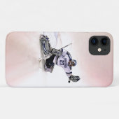 Eishockey-Torhüter mit Zeichnend Namen Case-Mate iPhone Hülle (Rückseite (Horizontal))