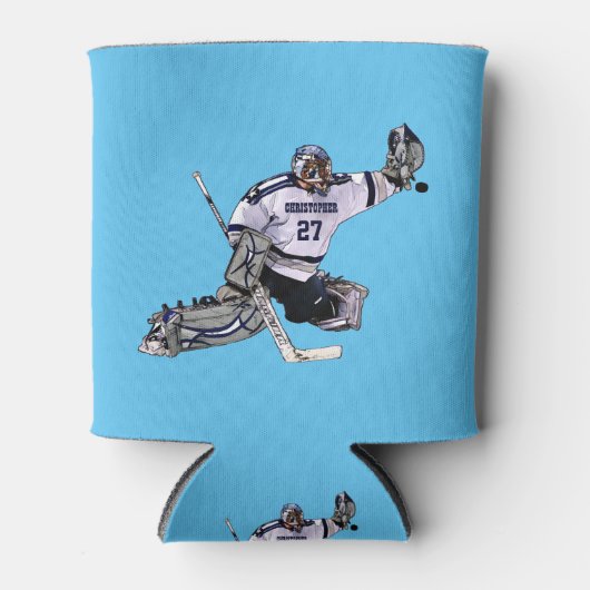 Eishockey-Torhüter mit Zeichnend Namen Dosenkühler (Vorderseite)