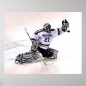 Eishockey-Torhüter mit Zeichnend Namen Poster (Vorne)