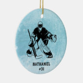 Eishockey-Torhüter-Monogramm Keramik Ornament (Rechts)