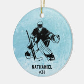 Eishockey-Torhüter-Monogramm Keramik Ornament (Links)