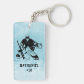 Eishockey-Torhüter-Monogramm Schlüsselanhänger (Rückseite)