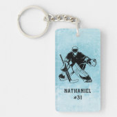 Eishockey-Torhüter-Monogramm Schlüsselanhänger (Vorderseite)