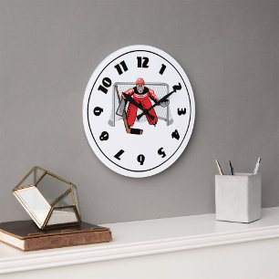 Eishockey-Torhüter-Uhr Große Wanduhr