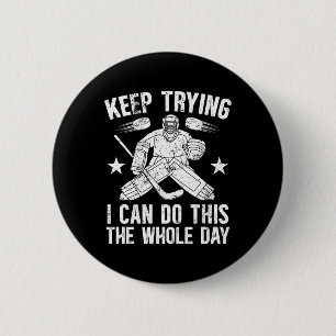Eishockey-Torwart beim Weitermachen Eishockey-Torh Button