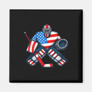 Eishockey Torwart Spieler USA-Flagge Vintage  Magnet