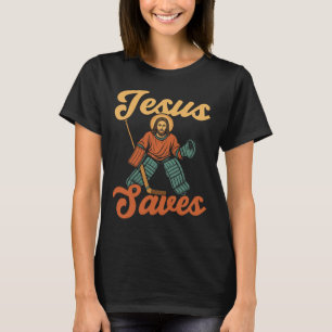 Eishockey Torwart Vintage Torwart Jesus Jesus S T-Shirt