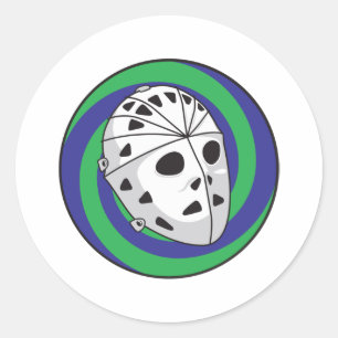 Eishockey-Torwartmaske Runder Aufkleber