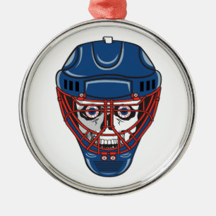 Eishockey-Torwartmaske Totenkopf-Design Ornament Aus Metall