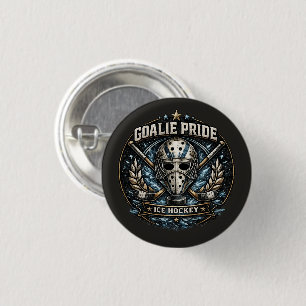 Eishockey-Torwartmaske Vintage-Sport-Puck-Design Button