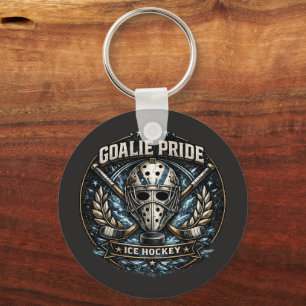 Eishockey-Torwartmaske Vintage-Sport-Puck-Design Schlüsselanhänger