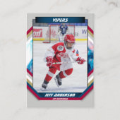 Eishockey-Trading-Card in Cool Red Blue Gray Visitenkarte (Vorderseite)