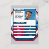 Eishockey-Trading-Card in Cool Red Blue Gray Visitenkarte (Rückseite)