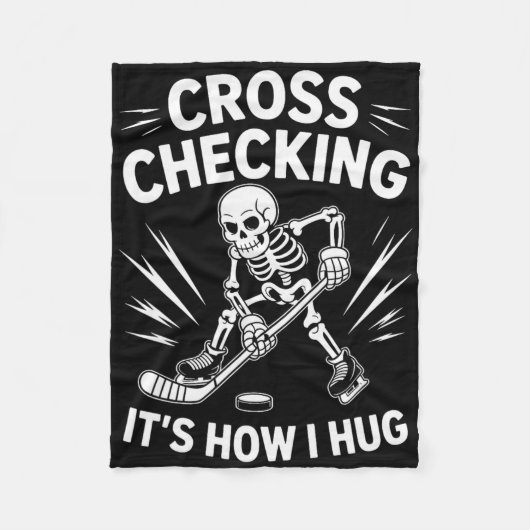 Eishockey-Trainer Spieler, Cross Checking So bin i Fleecedecke (Vorderseite)