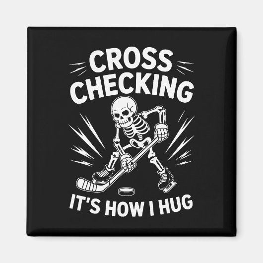 Eishockey-Trainer-Spieler, Cross-Checking So bin i Magnet (Vorne)