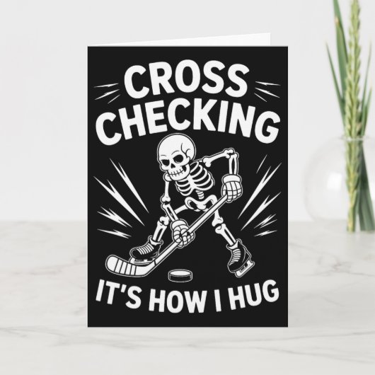 Eishockey-Trainer Spieler, Cross Checking So mache Karte (Vorderseite)