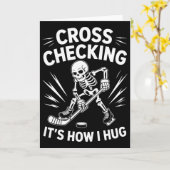 Eishockey-Trainer Spieler, Cross Checking So mache Karte (Gelbe Blume)