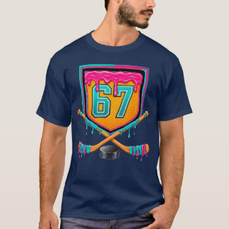 Eishockey-Tropf Nummer 67 Eishockeyspieler lustig T-Shirt