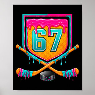 Eishockey-Tropf Nummer 67 Eishockeyspieler Poster
