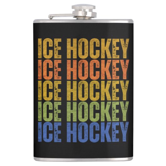Eishockey-Typografie Flachmann (Vorderseite)