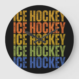 Eishockey-Typografie Große Wanduhr