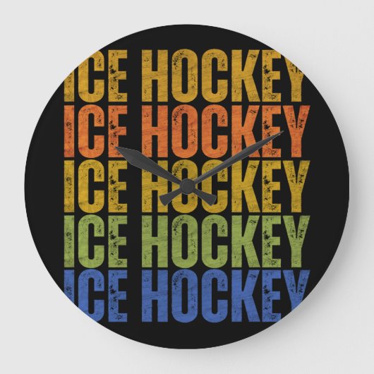 Eishockey-Typografie Große Wanduhr (Vorderseite)