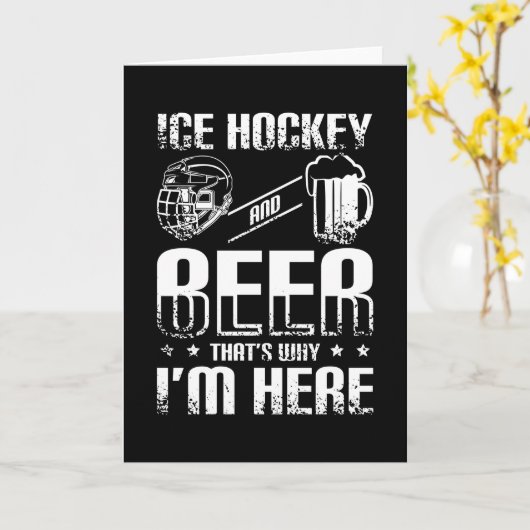 Eishockey und Bier Karte (Gelbe Blume)